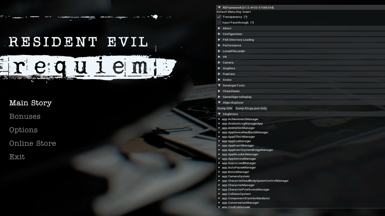 мод REFramework для Resident Evil Requiem