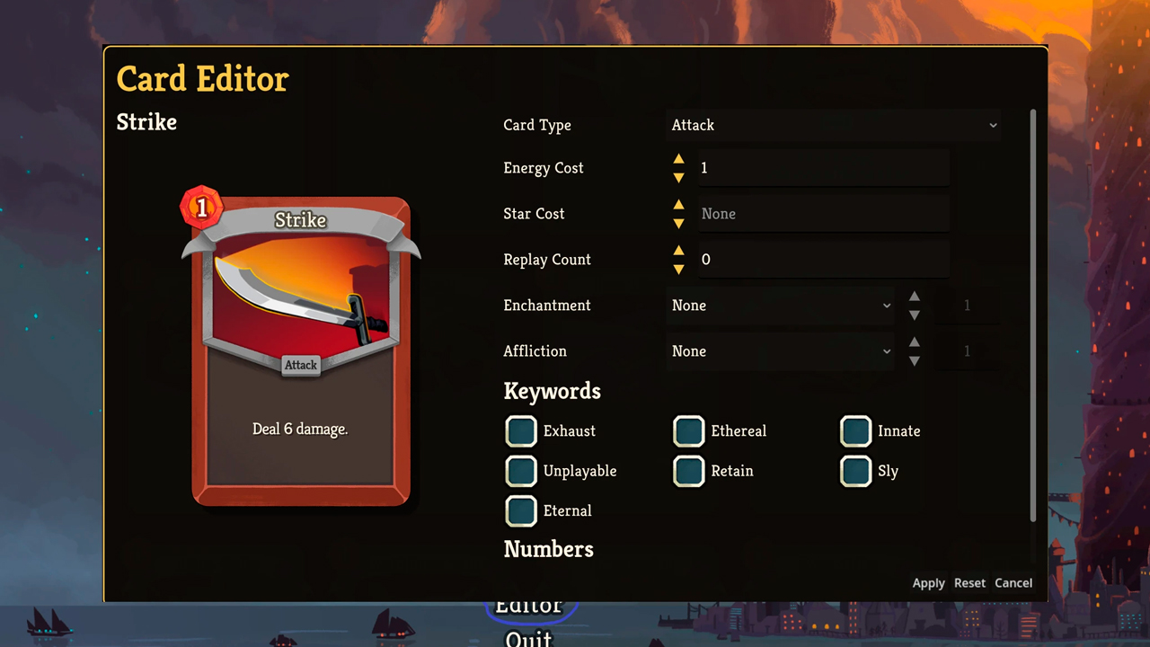 мод Card Editor and Card Creator