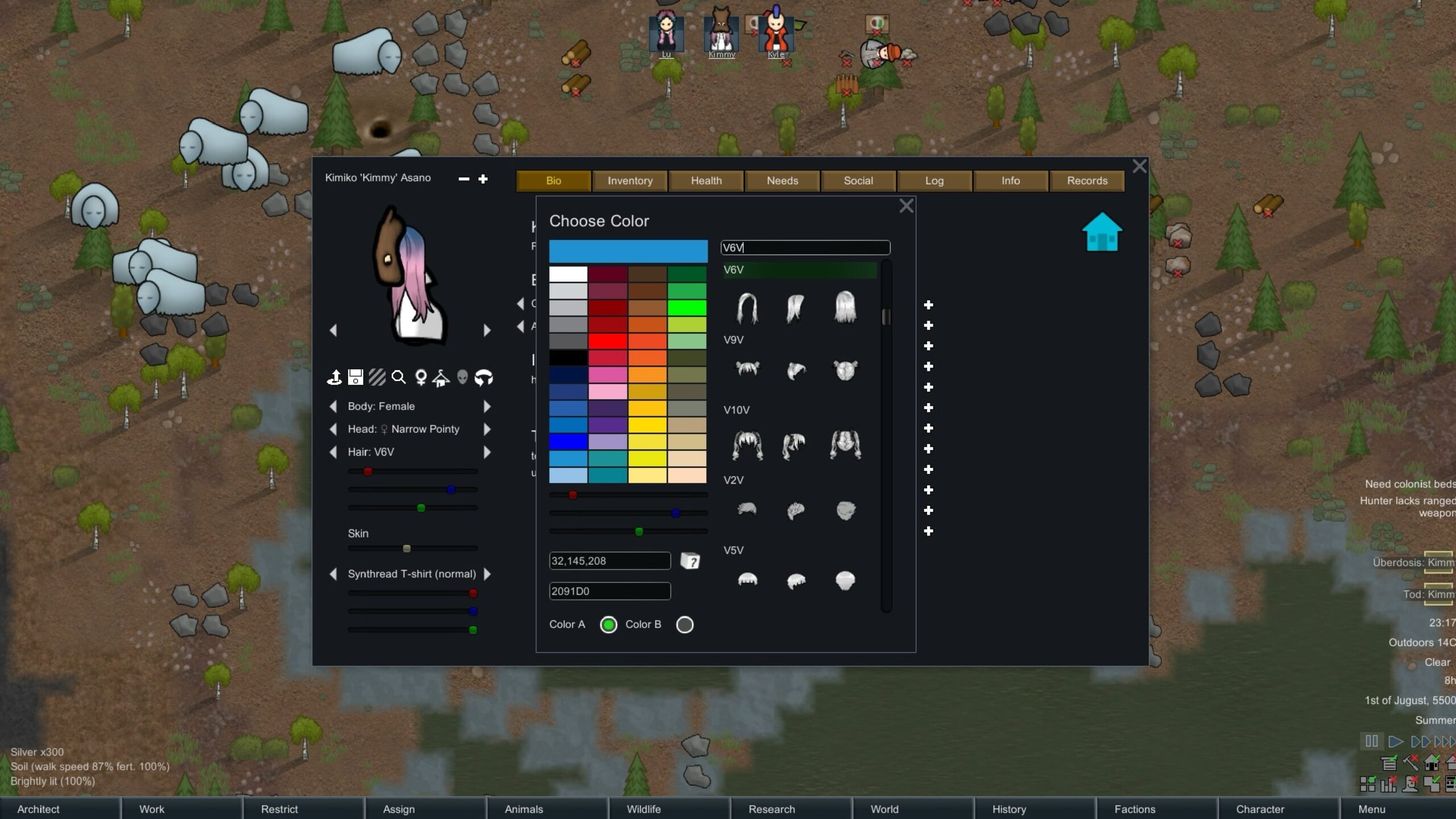 мод Character Editor для RimWorld