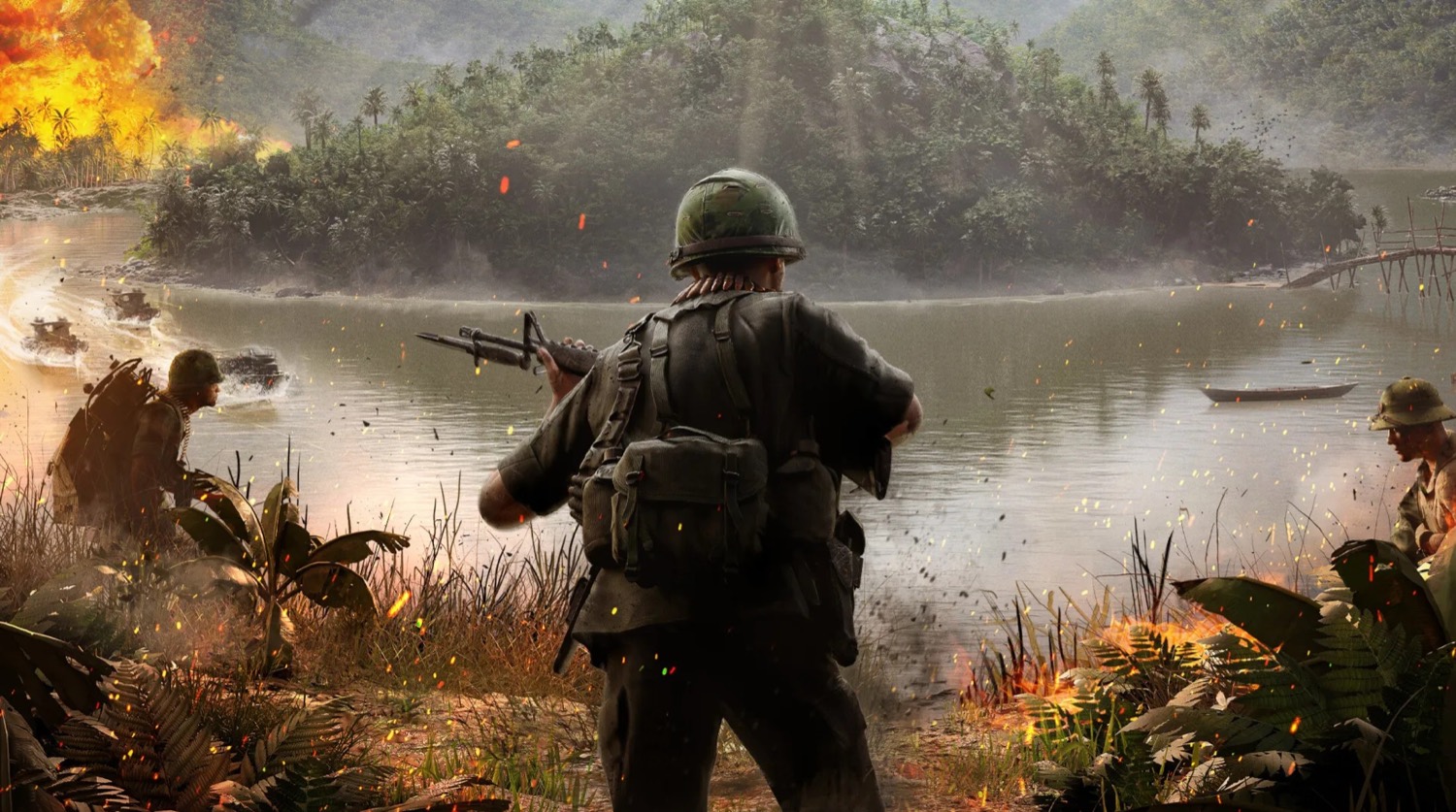 Отряд американских солдат у реки в Hell Let Loose: Vietnam