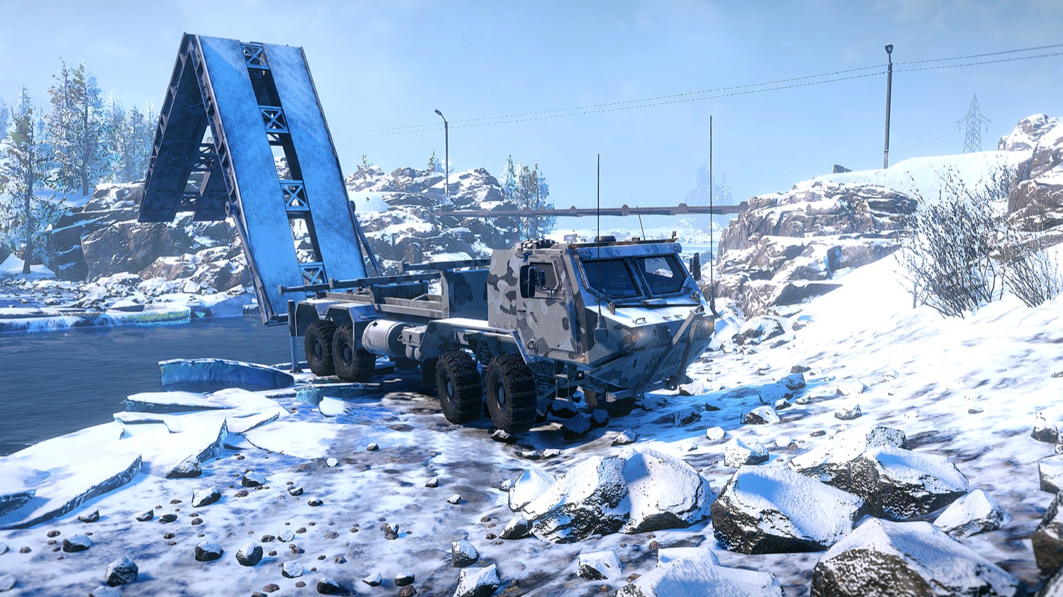 мостоукладчик RNG TX Bridge Layer на снежной карте SnowRunner