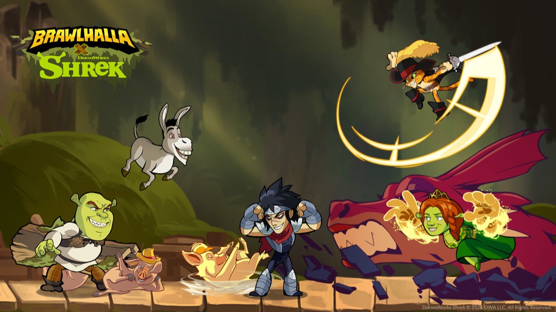 Командный бой персонажей Brawlhalla на платформе