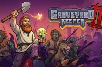 Обложка Graveyard Keeper 2: смотритель кладбища, череп и зомби
