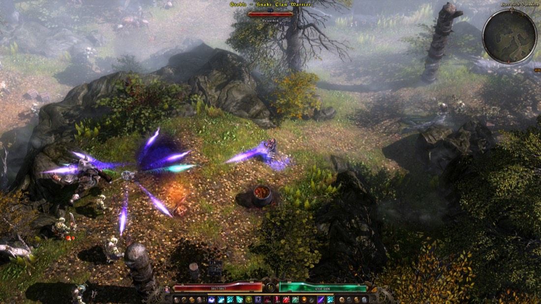 Герой сражается с нежитью в Grim Dawn