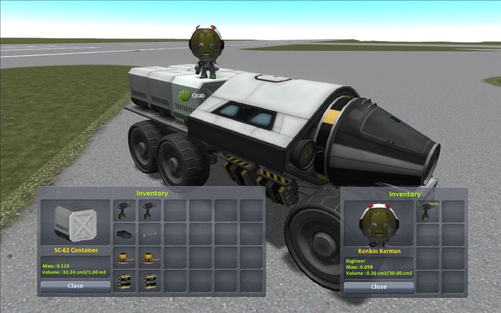 Инвентарь Kerbal Inventory System в Kerbal Space Program