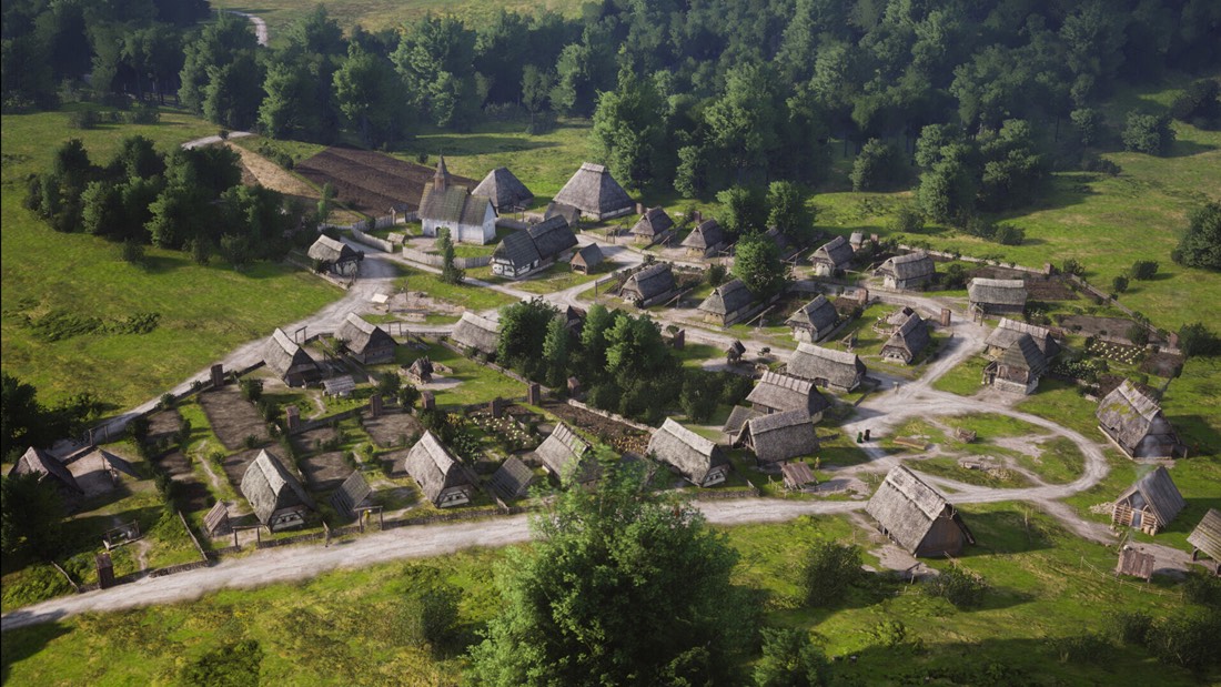 Средневековое поселение в Manor Lords