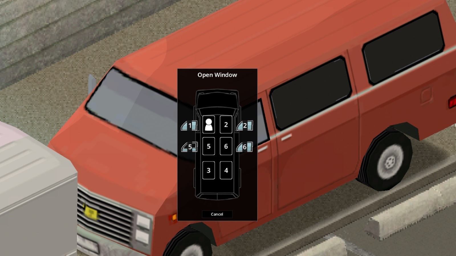 Интерфейс управления окнами автомобиля в моде More Car Features для Project Zomboid