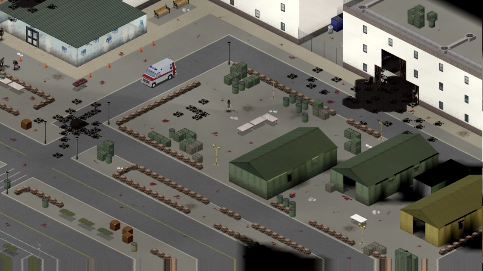 Военная база из мода SecretZ Pandemic для Project Zomboid