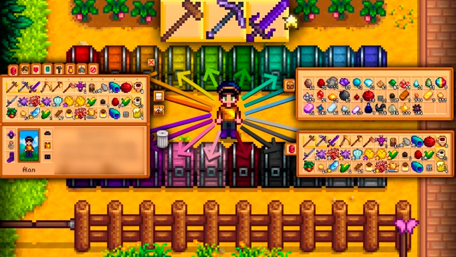 Быстрая сортировка сундуков в моде Convenient Inventory для Stardew Valley