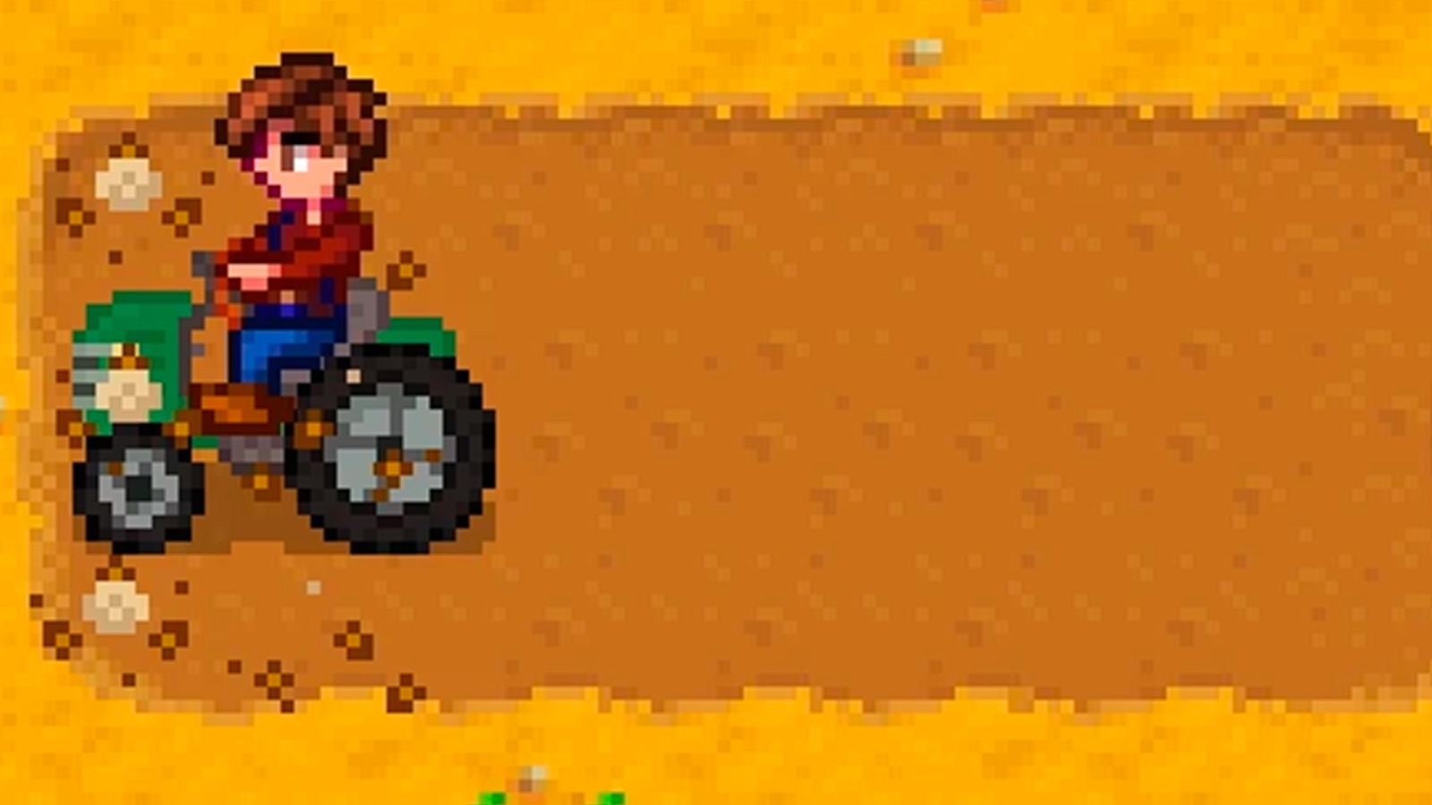 Персонаж на тракторе из Tractor Mod для Stardew Valley