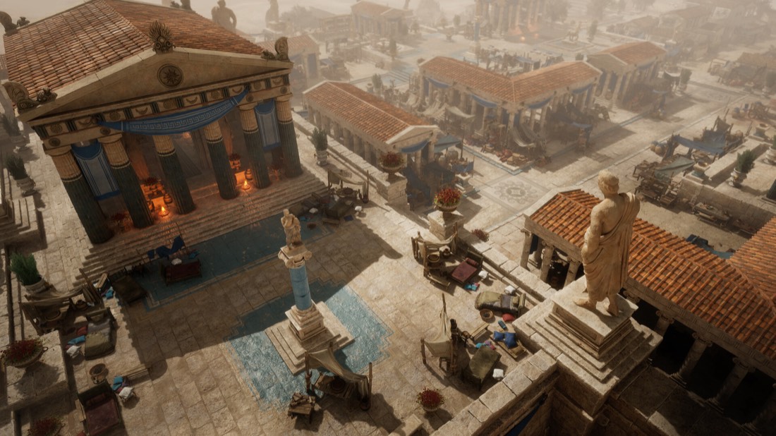 Бой героя с мифическим существом в Titan Quest II