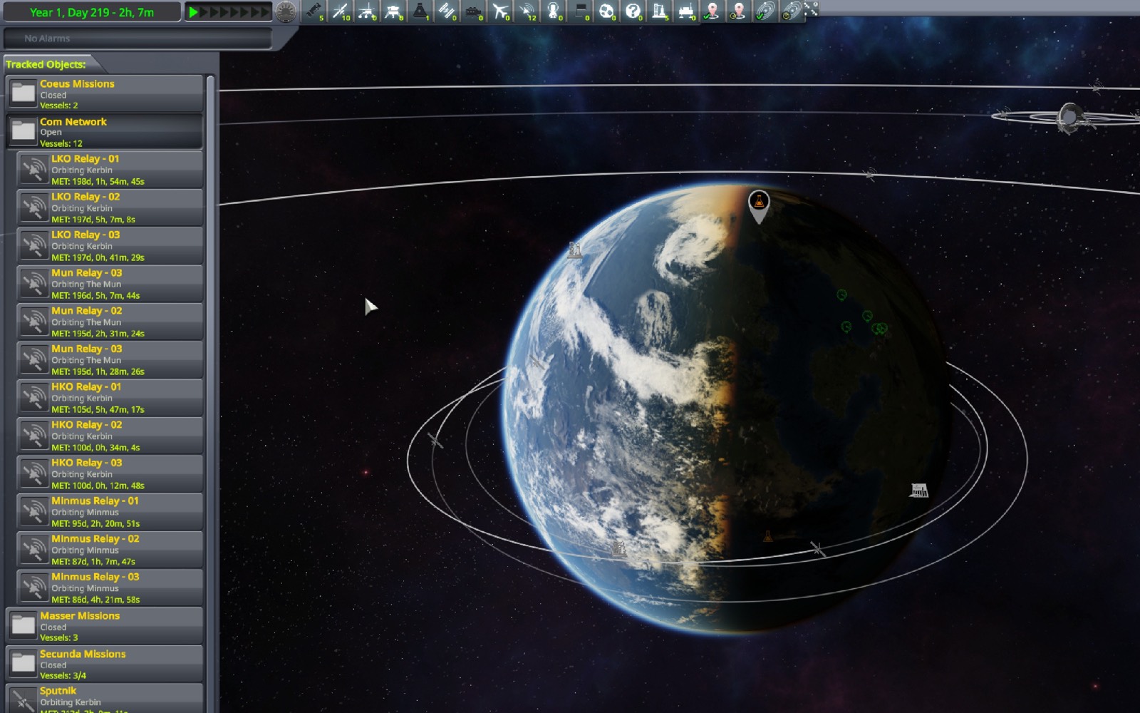 Интерфейс Tracking Station Evolved в Kerbal Space Program