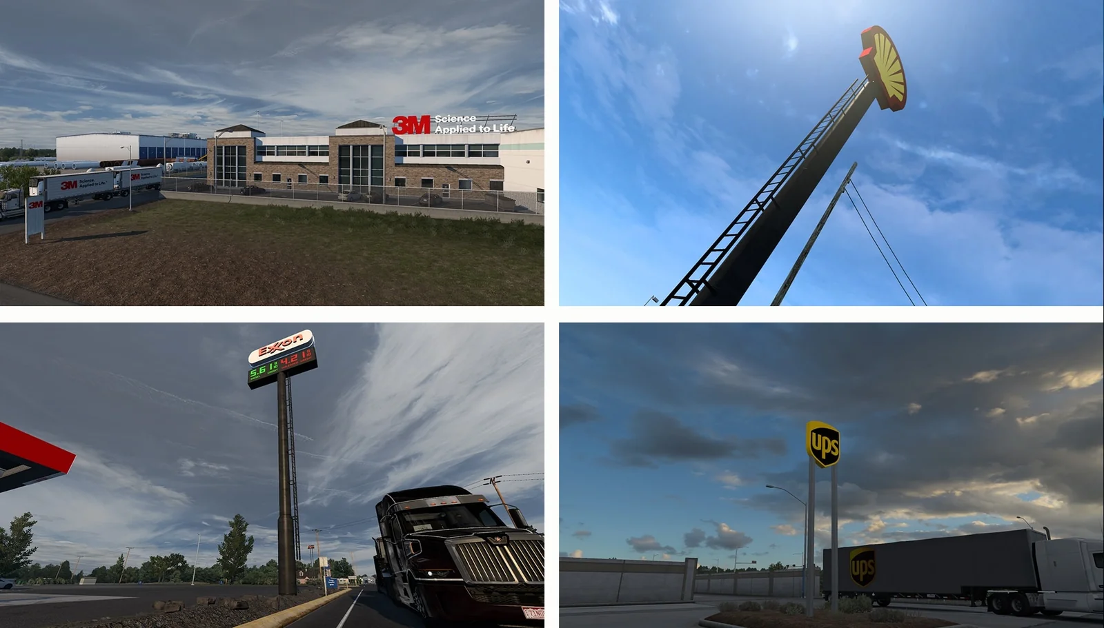 Реальные логотипы компаний, заправок и рекламы в American Truck Simulator