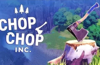 Обложка Chop Chop Inc.: топор в пне на фоне леса