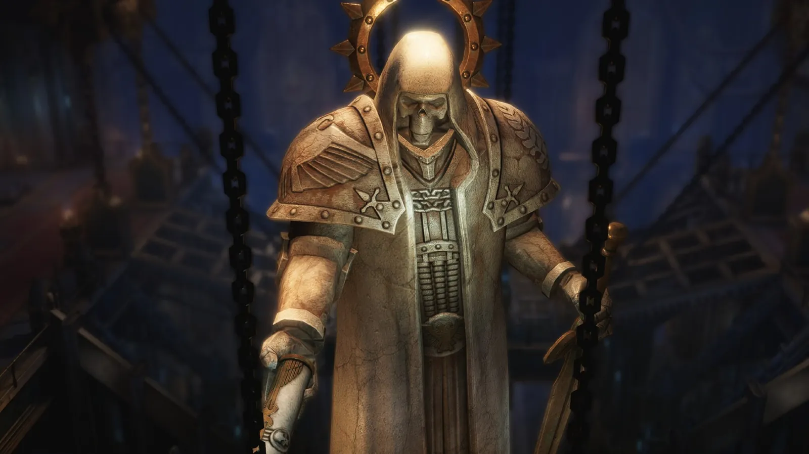 Воин в золотистых доспехах в Warhammer 40,000: Rogue Trader